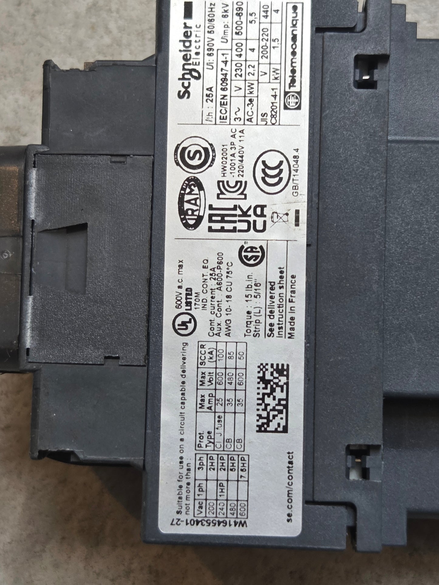 Schneider Contactor LC1D09